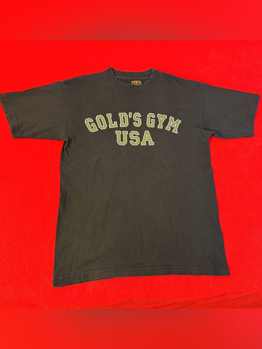 Vintage 90’s Golds Gym USA Black T Shirt Size Medium USA Made